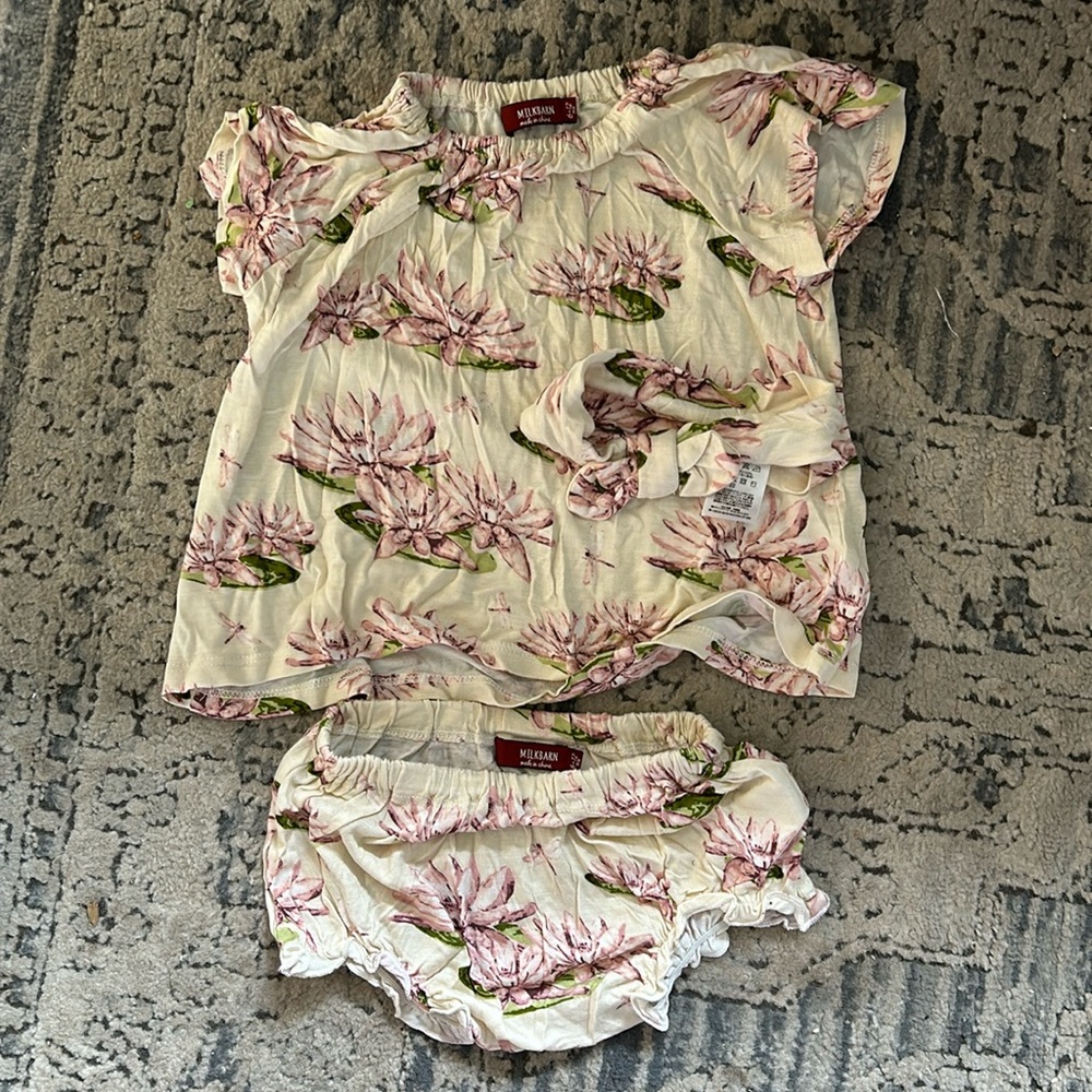 Organic bamboo and bloomer set with matching headband